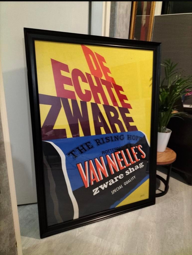 Affiche Van Nelle, Verzamelen, Merken en Reclamevoorwerpen, Ophalen, Gebruikt, Reclamebord