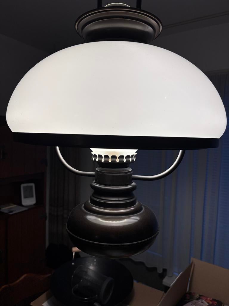 Hanglamp Vintage, Ophalen, Gebruikt, Glas, 50 tot 75 cm