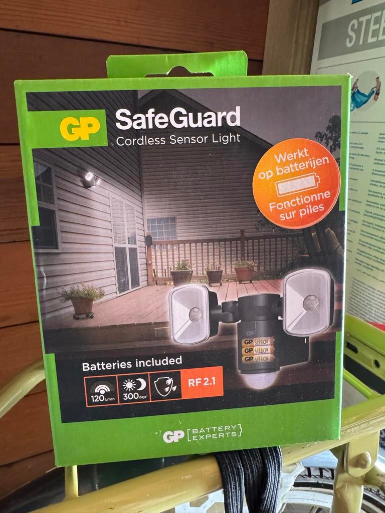 GP Safeguard RF 2.1 Draadloze Sensorlamp - Nieuw in Doos, Ophalen, Minder dan 50 watt, Overige typen, Bewegingssensor