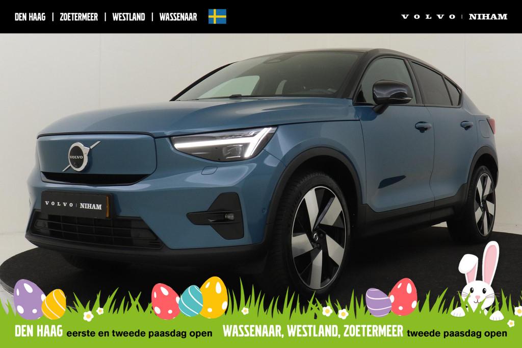 Volvo C40 RECHARGE TWIN INTRO EDITION 78 kWh -PANO.DAK|HARMA, Auto's, Volvo, 12 maanden, Blauw, Origineel Nederlands, Vierwielaandrijving