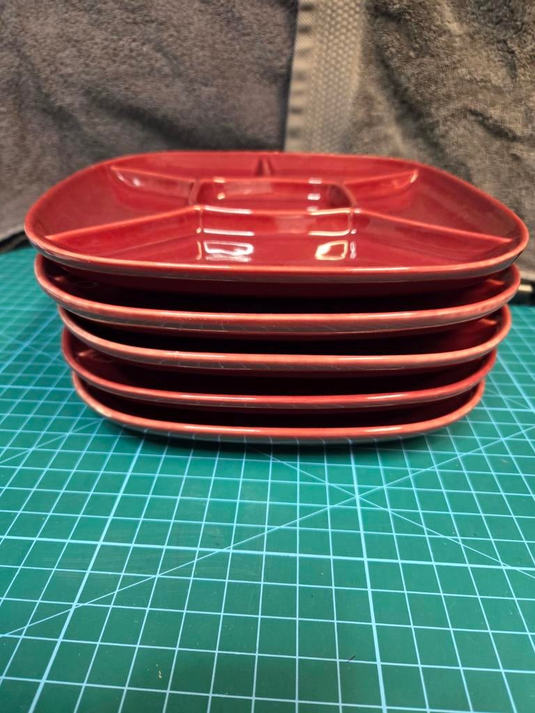 Fondueborden vintage 5 x, Ophalen of Verzenden