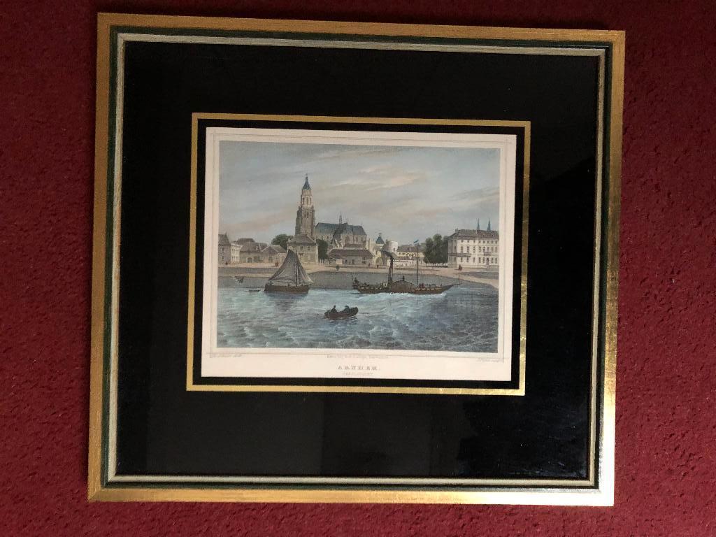 Sabelpoort Arnhem  staalgravure in kleur, Ophalen of Verzenden