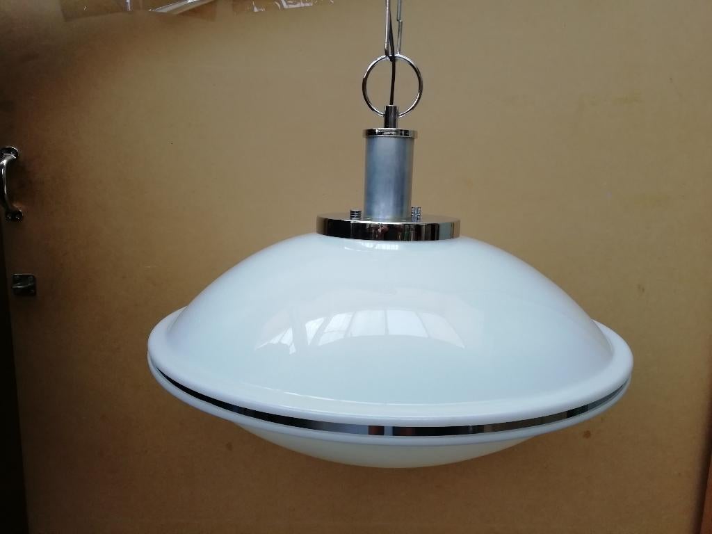 Space Age UFO hanglamp, Huis en Inrichting, Lampen | Hanglampen, Ophalen, Gebruikt, Metaal, Space age