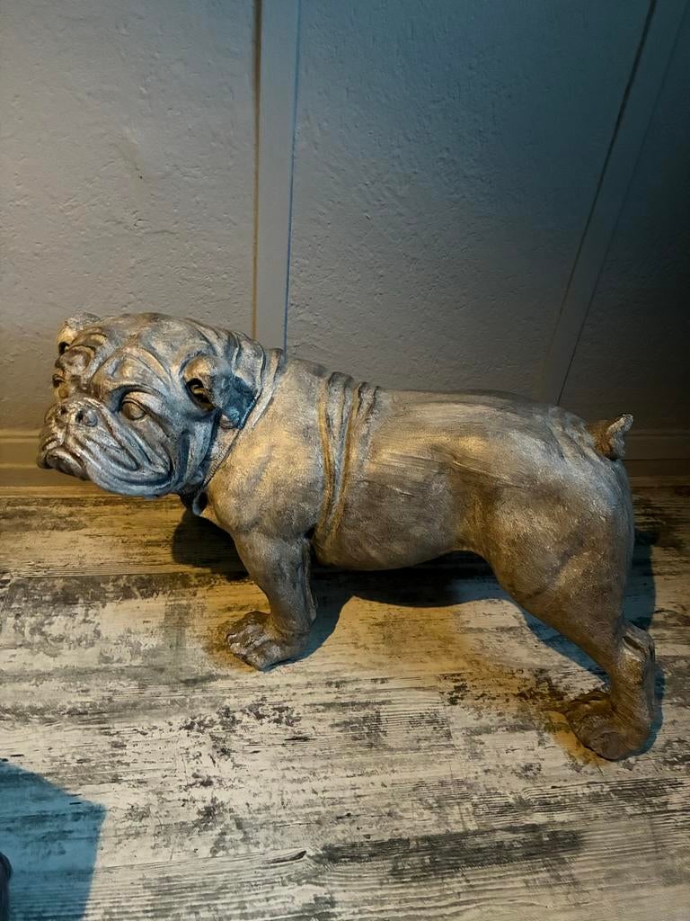 Kunststof Bulldog Beeld, Ophalen of Verzenden, Zo goed als nieuw, Kunststof, Dierenbeeld