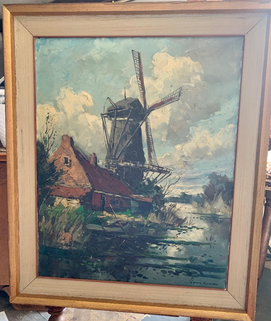 Schilderij Clement van Vlaardingen molen, Ophalen of Verzenden