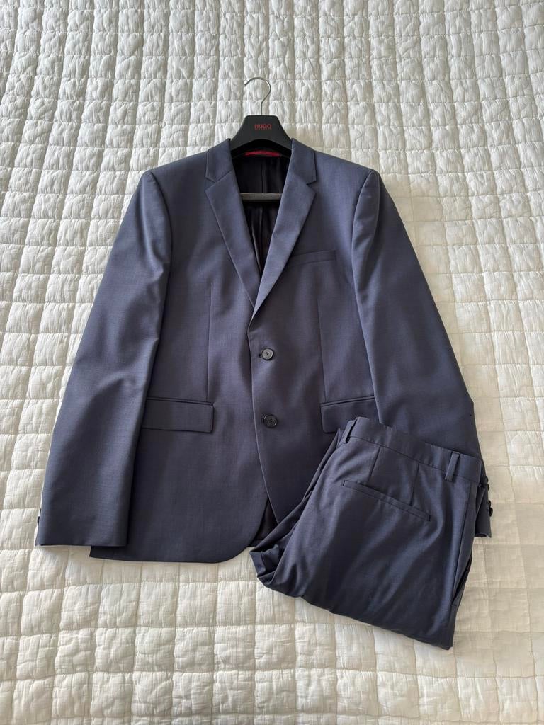 Hugo Boss pak 50, Ophalen of Verzenden, Zo goed als nieuw, Maat 48/50 (M), Blauw