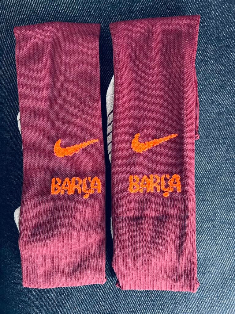 Nike Barcelona Voetbalsokken Maat M Granaat/Grijs Als nieuw, Sport en Fitness, Maat M, Ophalen of Verzenden, Zo goed als nieuw