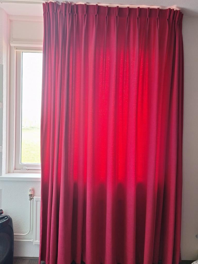 Roze gordijn - 245x200 cm, Gebruikt, Overige kleuren, 200 cm of meer, Ophalen of Verzenden