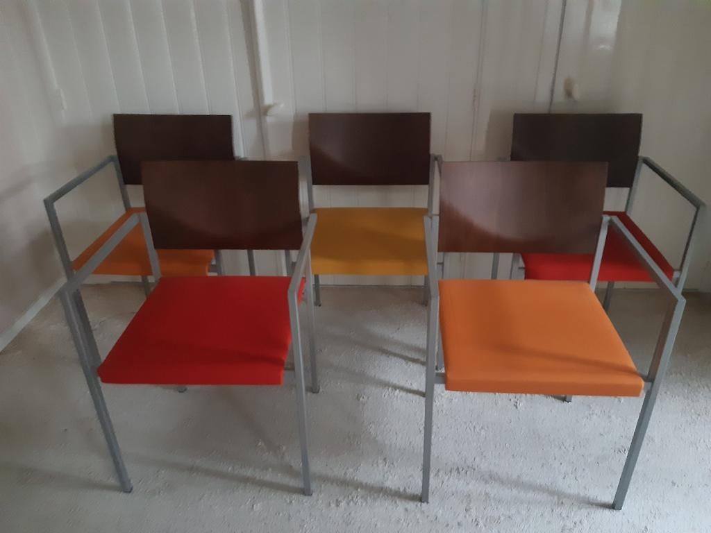 5 Vepa stoelen voor eetkamer of kantoor, stapelbaar, Ophalen, Overige kleuren