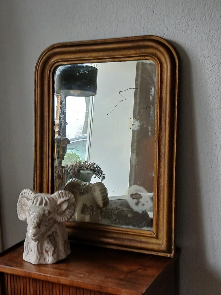 Mooie Antieke Franse Spiegel, Ophalen, Rechthoekig