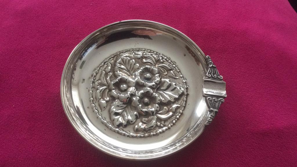 Antiek zilveren asbak, Ophalen of Verzenden, Zilver