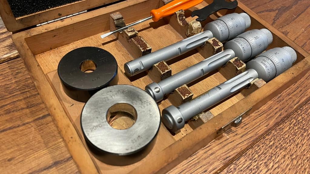 Tesa 3 punt binnen micrometer Set 11-20mm 0,005mm, -, Ophalen of Verzenden, Zo goed als nieuw, Tesa SA
