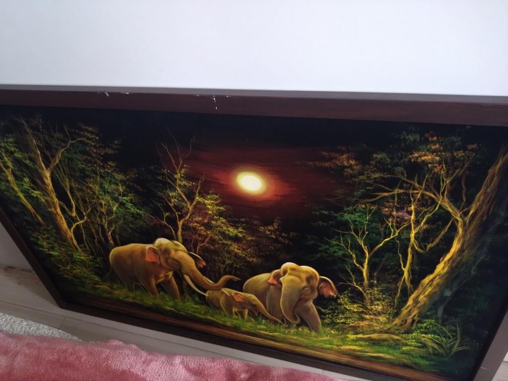 Groot schilderij. Handgemaakt Thailand, Dieren en Toebehoren, Ophalen