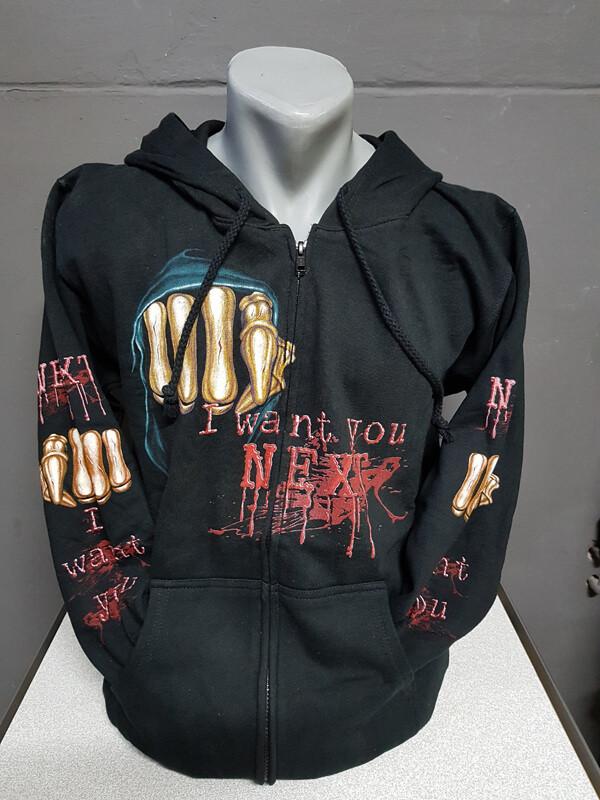 Zwart vest, Skull, Want you Next, printvest, Ophalen of Verzenden, Nieuw, Overige maten, Zwart