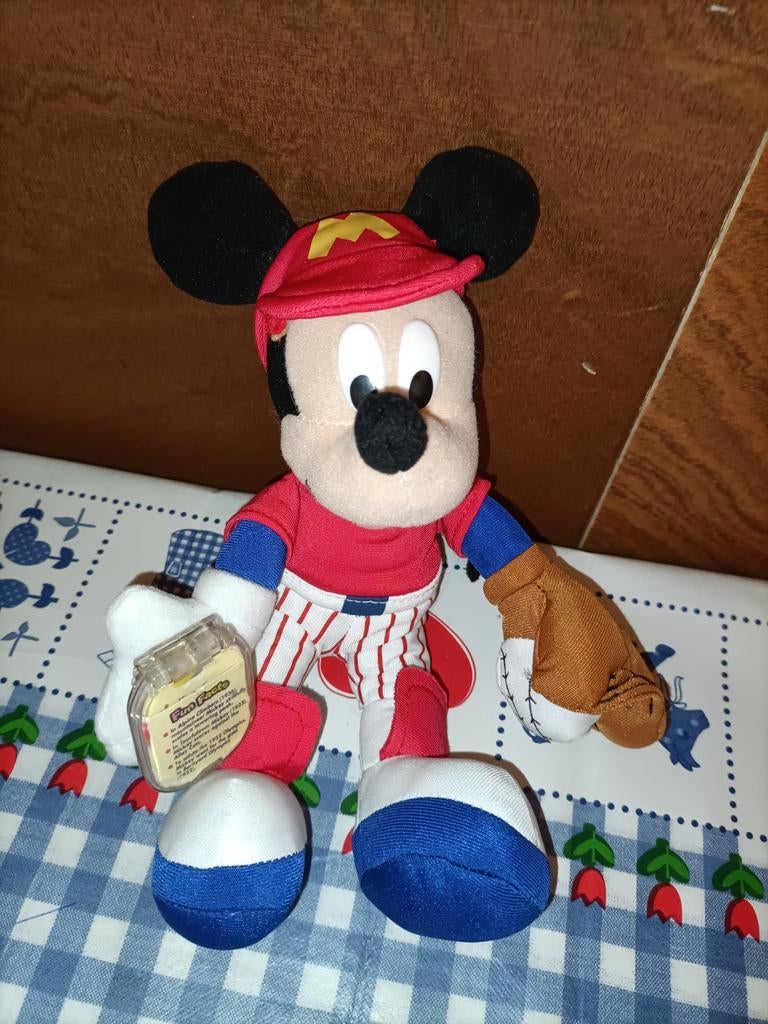 Vintage Mickey Mouse Knuffel honkballer Star Bean, Ophalen of Verzenden, Overige typen