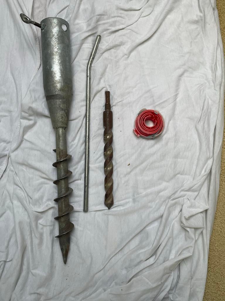 Parasolhouder / Grondboor met losse boor, Ophalen of Verzenden, Gebruikt, Minder dan 1 meter, Parasolvoet