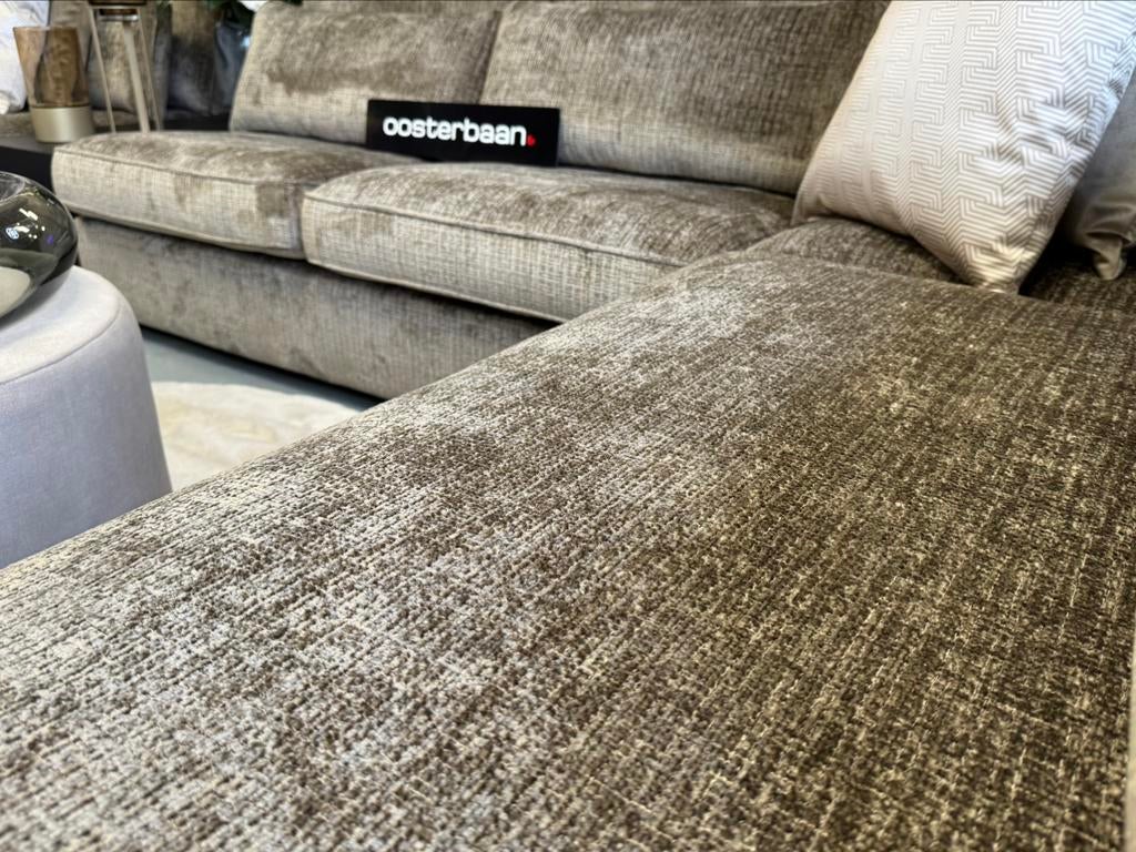 Luxe Velvet Teddy U-Bank Costa 195x370x250cm NIEUW Stone NEW, Oosterbaan, Info@oosterbaanwonen.nl, Venus 31 8448CE Heerenveen