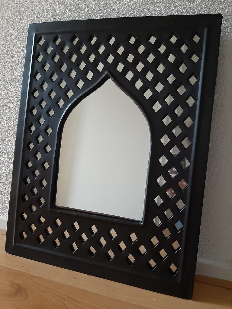 Zware metalen Oosterse spiegel  (Made India), Ophalen, Minder dan 50 cm, Gebruikt, Minder dan 100 cm