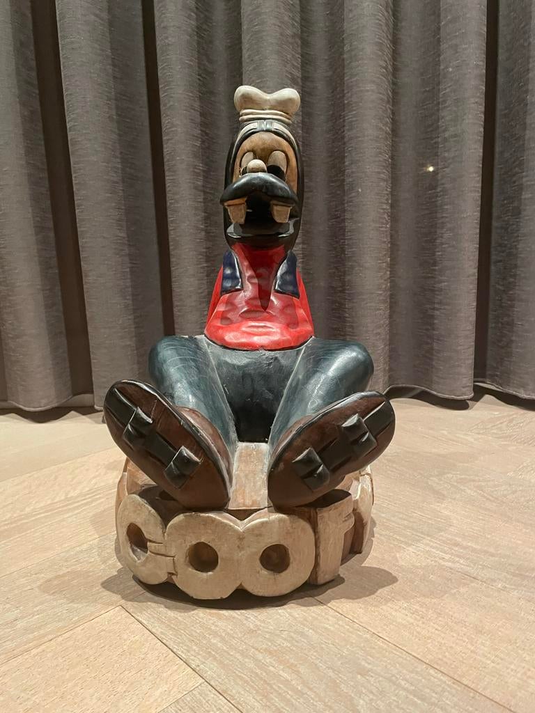 Houten Goofy Beeld - Speciaal!, Verzamelen, Disney, Ophalen of Verzenden, Zo goed als nieuw