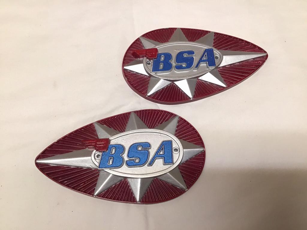 BSA A65 Lightning Tank emblemen metaal, 68-8186/8167., Ophalen of Verzenden, Gebruikt