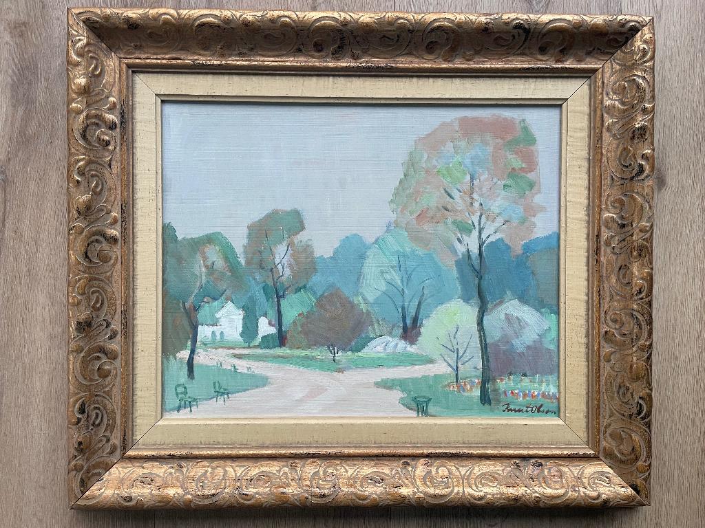 Zomers tafereel van Knut Olson, Gebruikt, Oorspronkelijke maker, Ophalen of Verzenden, Schilderij