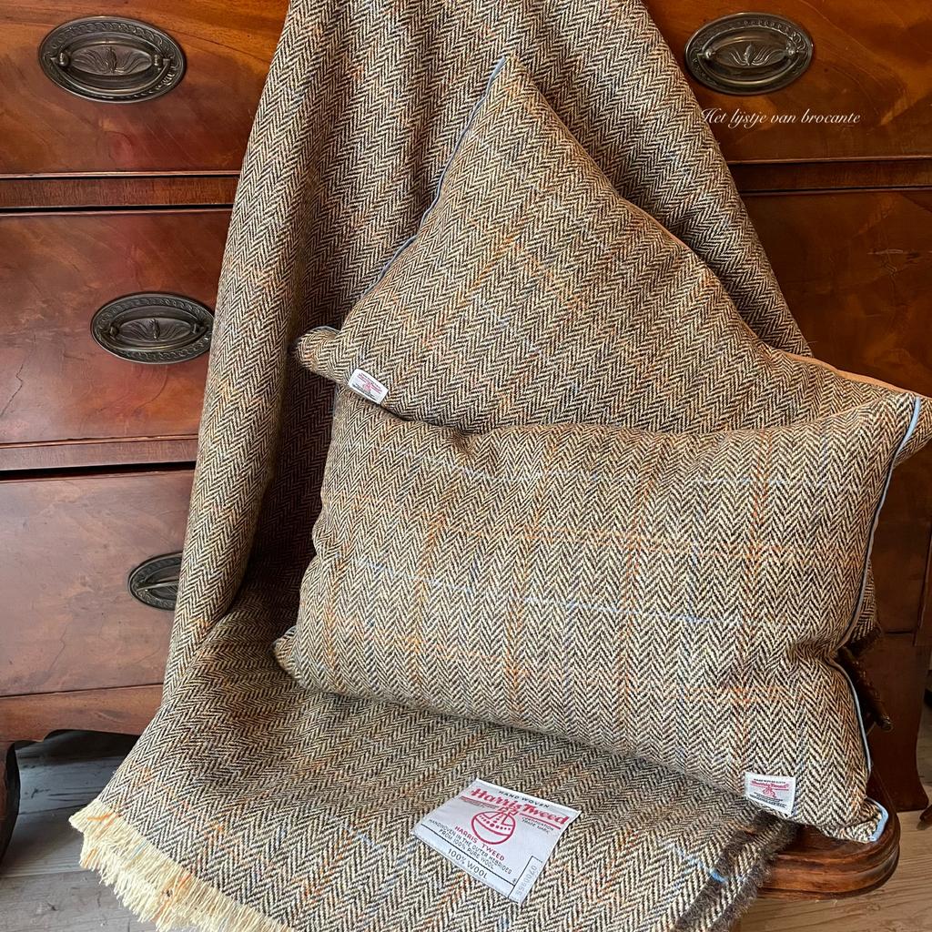 Schots  wollen Harris Tweed plaid Bracken Herringbone, Westdijk 41 3241 GT Middelharnis, Ophalen of Verzenden, Info@hetlijstjevanbrocante.nl