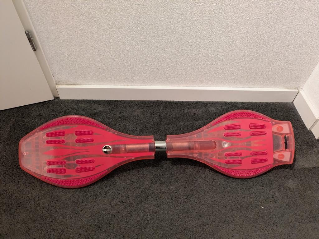 Roze Waveboard met Lichtgevende Wielen + Hoes, Ophalen of Verzenden, Gebruikt, Waveboard