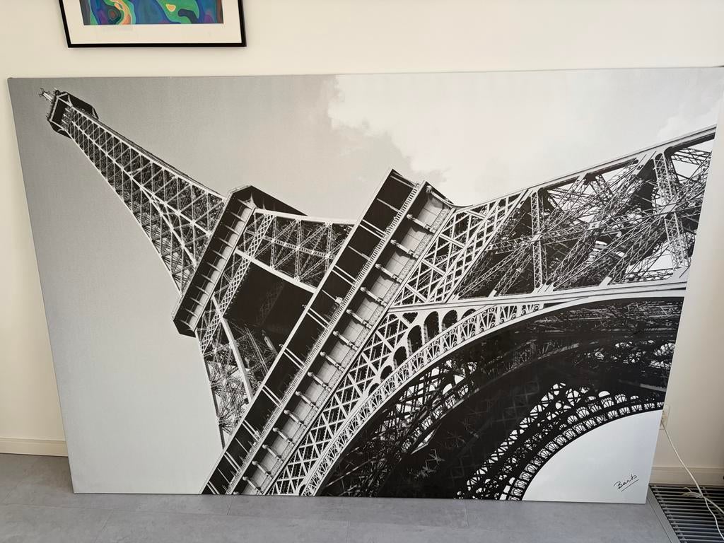 IKEA Eiffeltoren fotoposter canvas - 135x192 cm, Ophalen, 125 cm of meer, Zo goed als nieuw, Foto of Poster