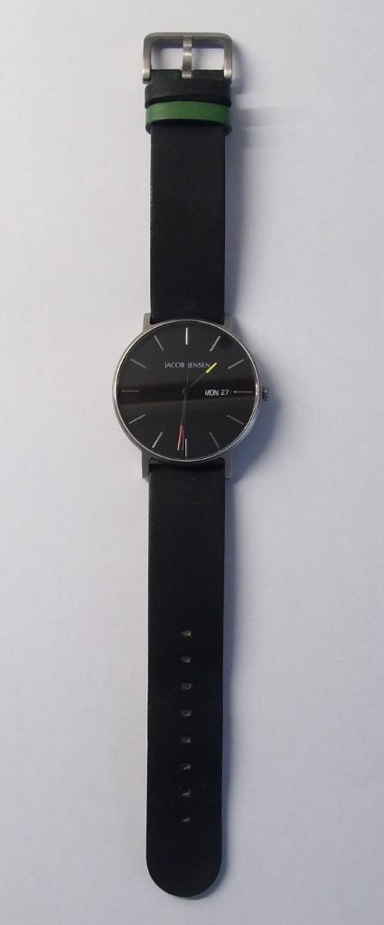 Jacob Jensen horloge, Overige materialen, Leer, Polshorloge, Zo goed als nieuw