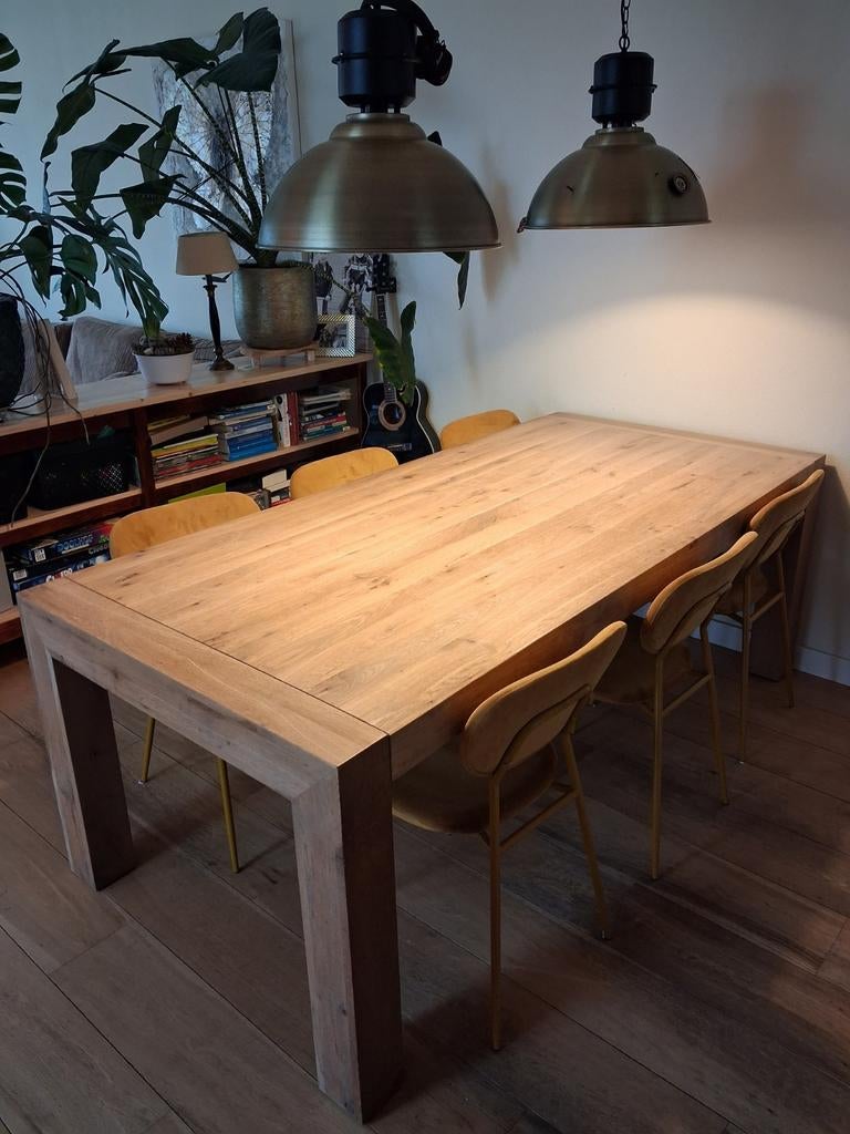 Houten Eettafel voor 6-8 Personen, Huis en Inrichting, Tafels | Eettafels, Gebruikt, 50 tot 100 cm, 200 cm of meer, Vijf personen of meer