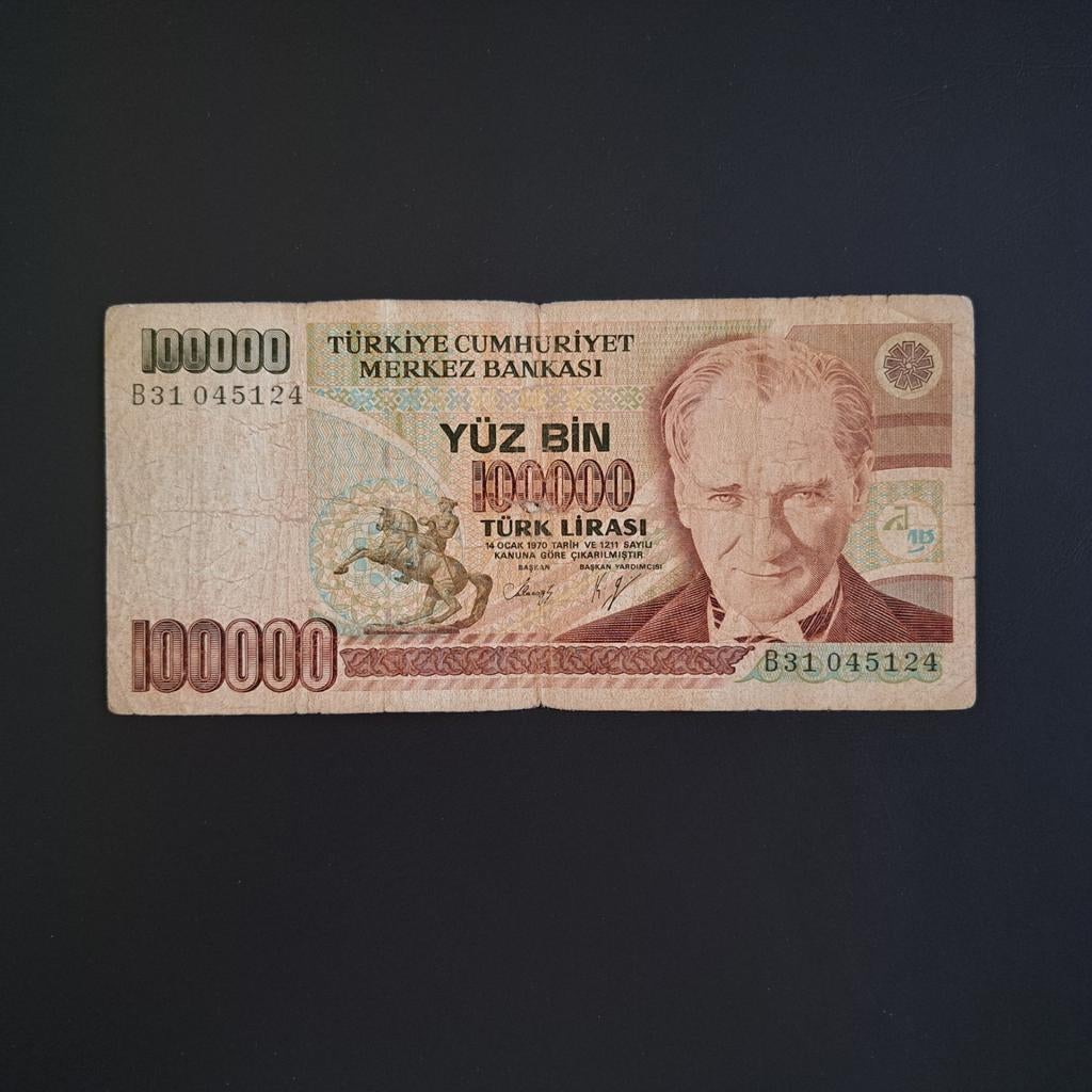 100000 lira Turkije #005, Verzenden, Overige landen, Los biljet