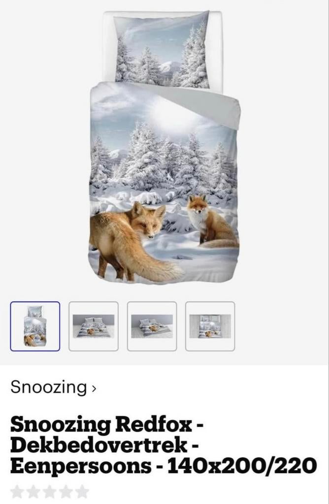 Snoozing Redfox dekbedovertrek 140x200/220, Gebruikt, Eenpersoons, Dekbedovertrek, Ophalen of Verzenden