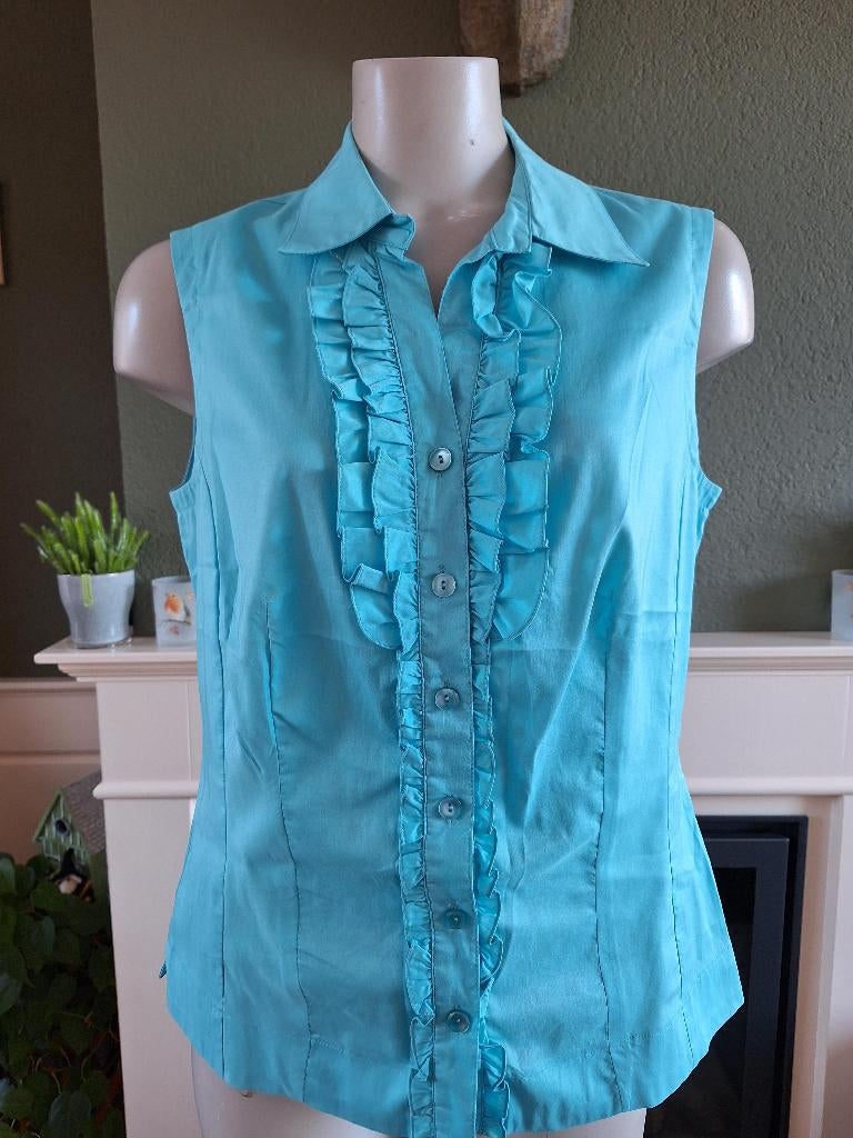 Mayerline blauwe blouse gilet M 40, Kleding | Dames, Maat 38/40 (M), Mayerline, Zo goed als nieuw, Verzenden