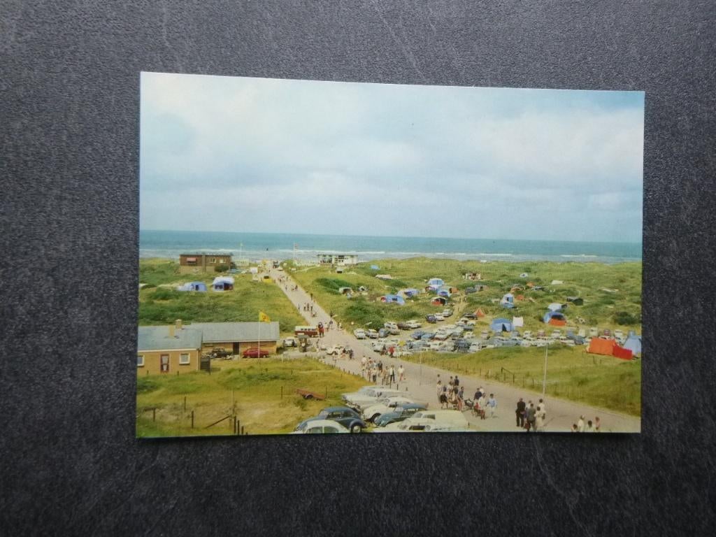 Texel, de Koog, strand/auto/tent 1968, Verzenden, 1960 tot 1980, Gelopen, Waddeneilanden