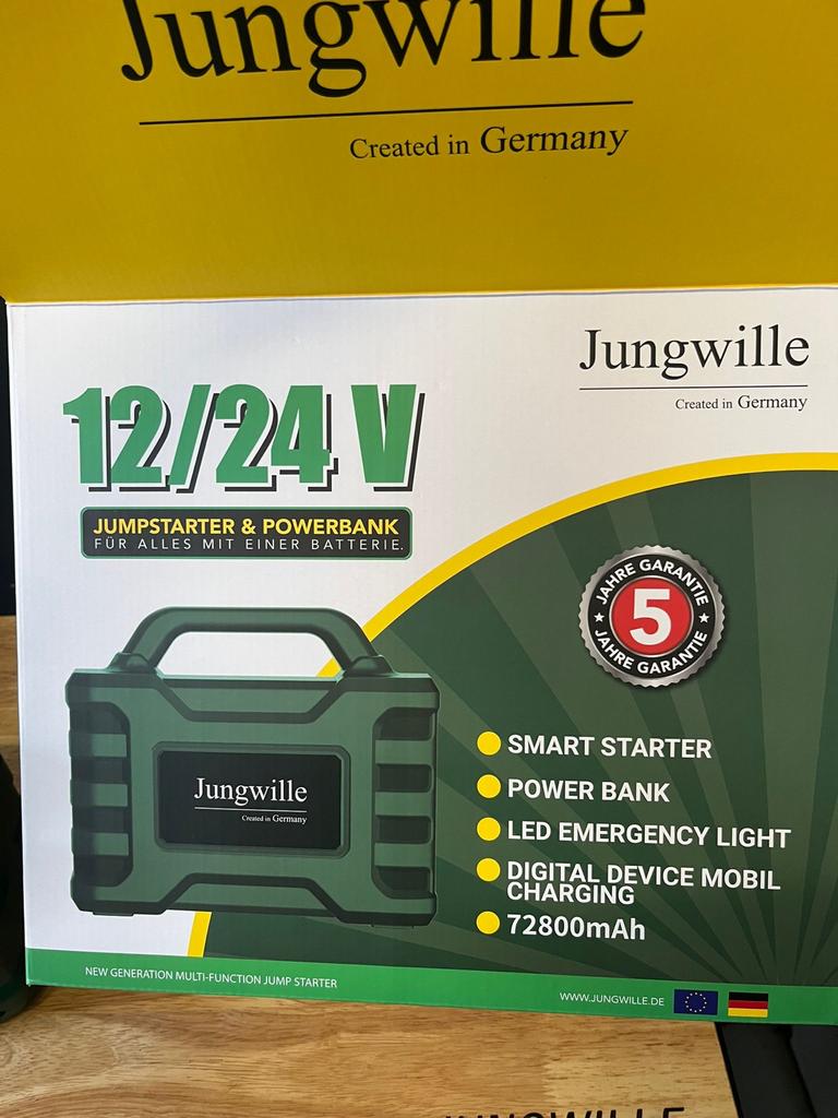 Jungwille 12/24V Jumpstarter & Powerbank - Nieuw, Auto diversen, Jumpstarters, Ophalen, Nieuw