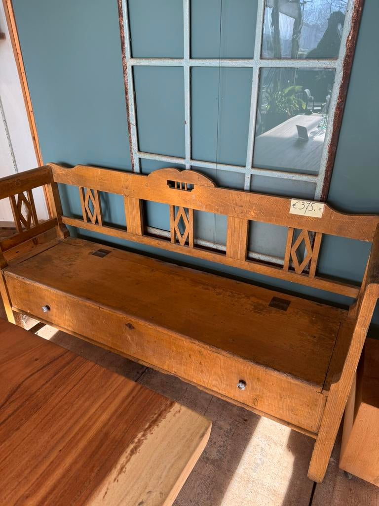 Oud grenen klepbank, Antiek en Kunst, Antiek | Meubels | Stoelen en Banken, Ophalen