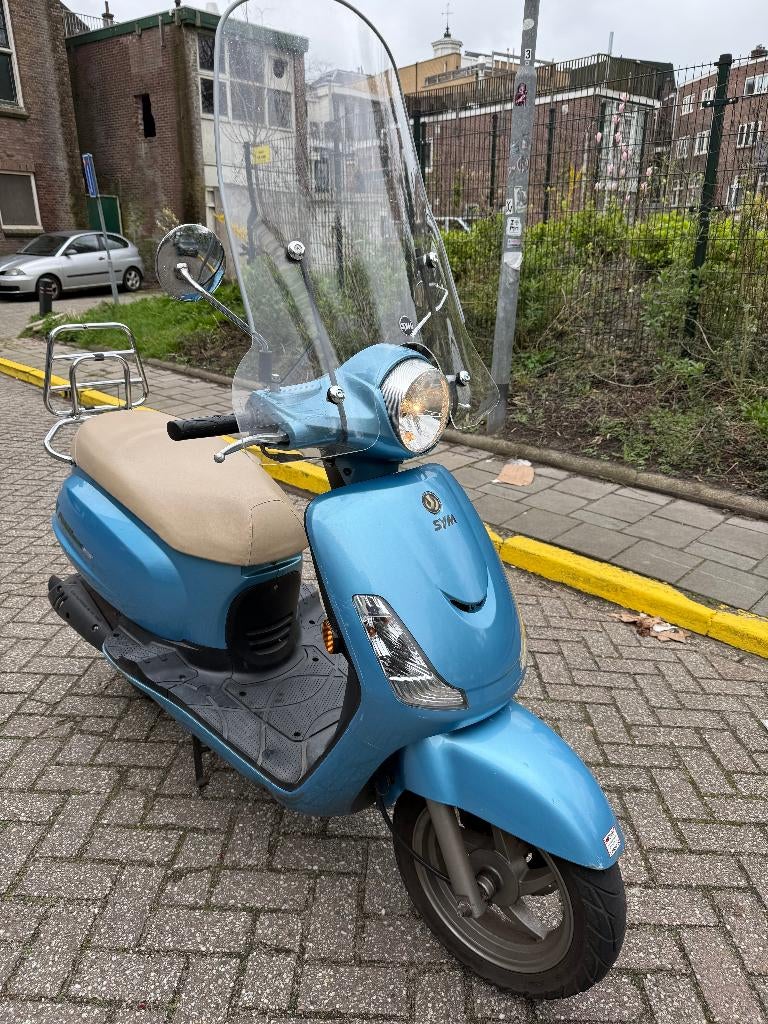 Sym Fiddle 2 snor blauw 4t 25km 2009 1e eigenaar windscherm, Ophalen, Gebruikt, Benzine, Fiddle