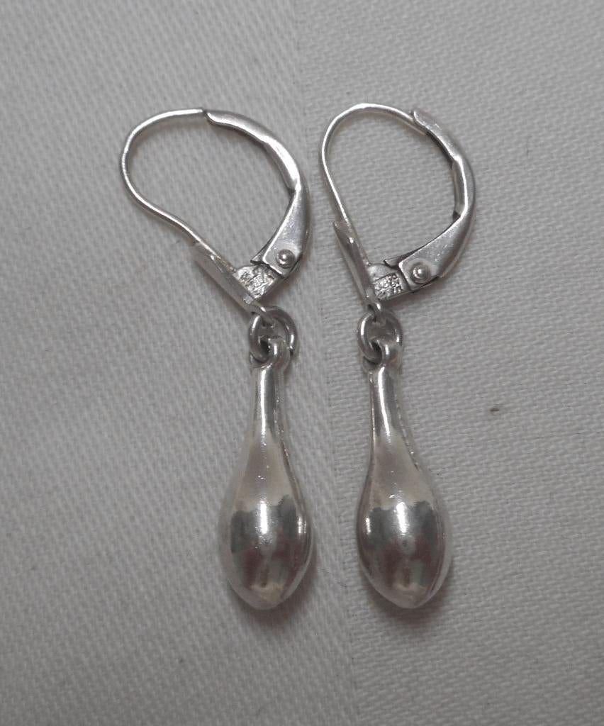 Zilveren vintage oorbellen met pegel nr.574