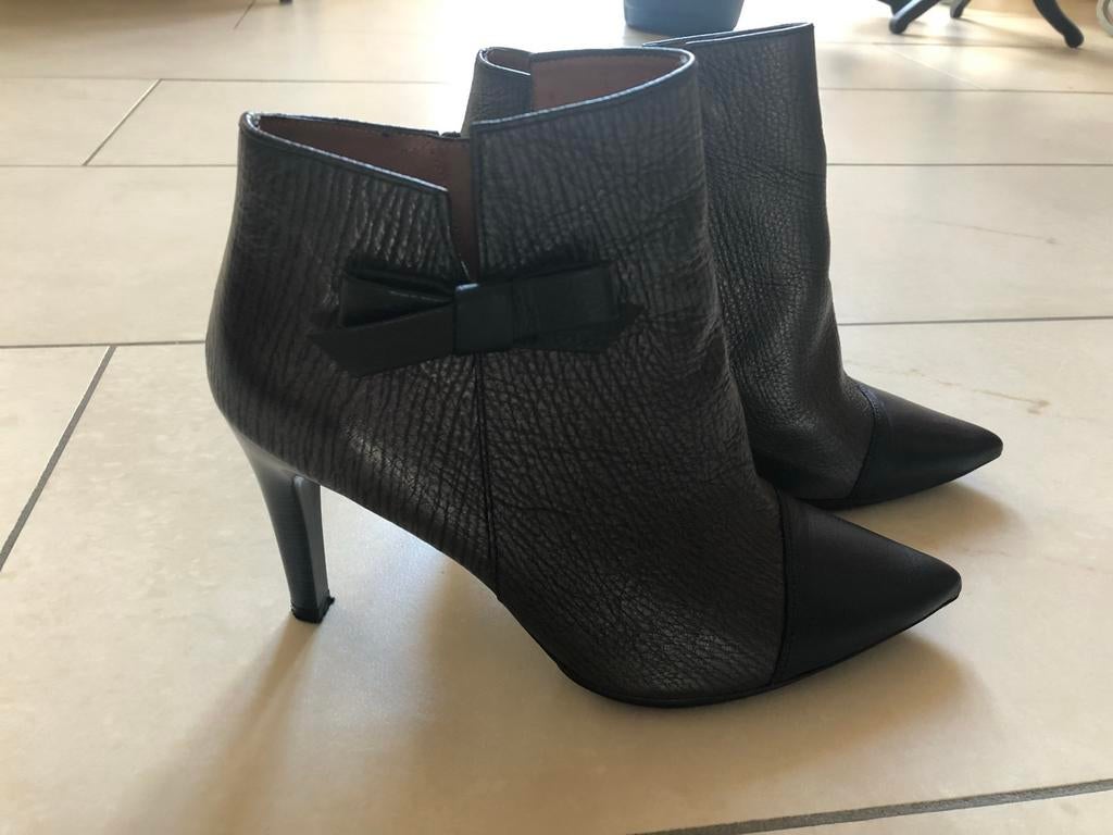 Nieuw zwart metallic leer laarzen Hispanitas maat 37, Zwart, Lage of Enkellaarzen, Nieuw, Ophalen of Verzenden