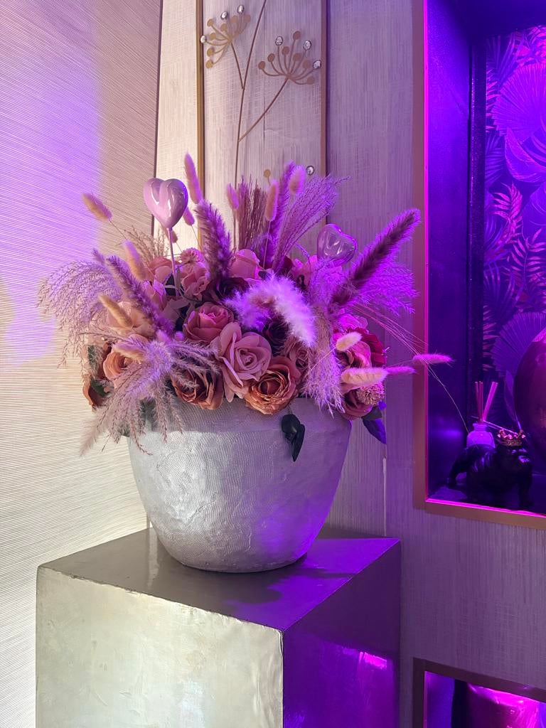 Exclusieve Zuilen met Bloempotten en Kunstbloemen (set van 2, Ophalen, Zo goed als nieuw