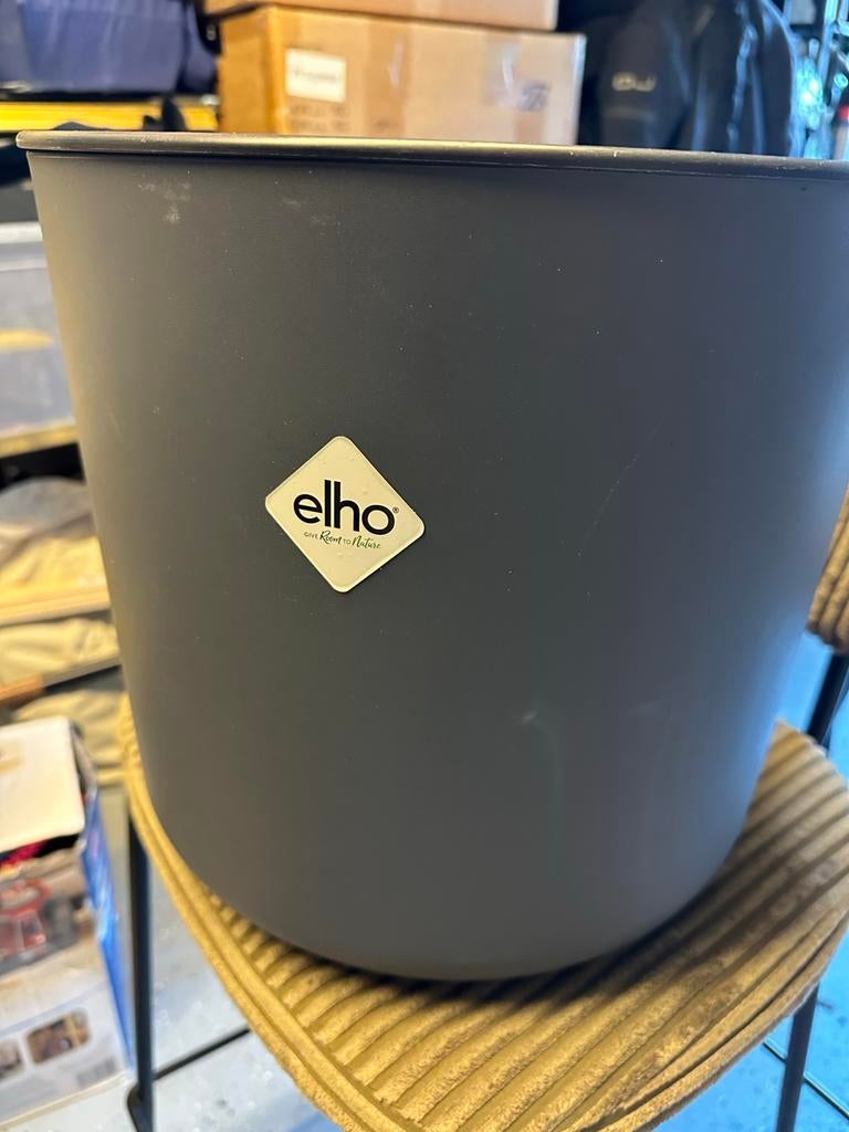 Elho bloempot grijs - 35cm / 26,5 liters, Ophalen, Kunststof, Minder dan 60 cm, Rond