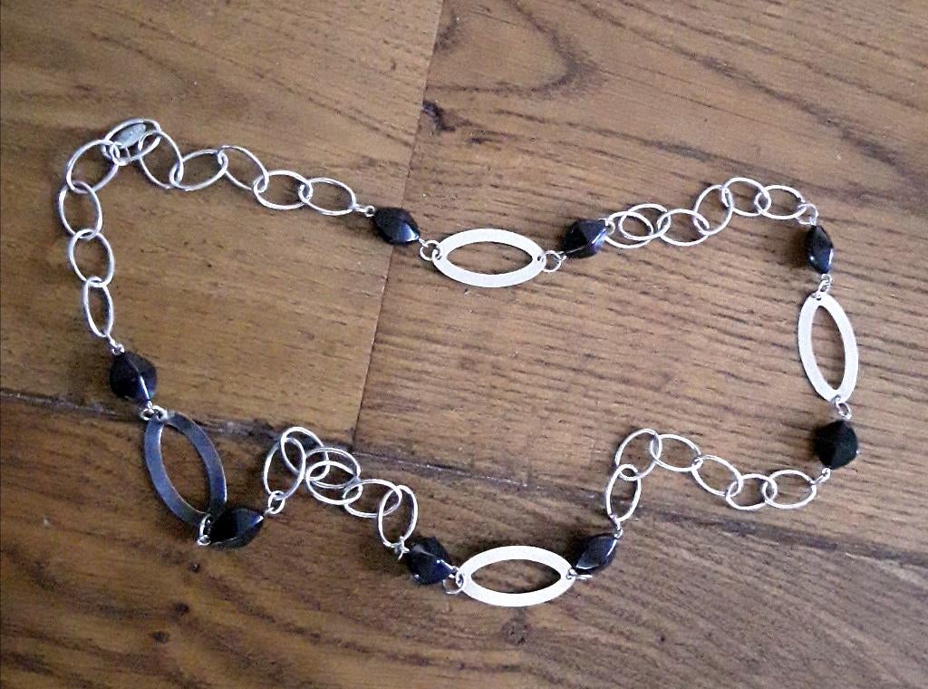 Vintage halsketting LBVYR in organza zakje (nooit gedragen), Ophalen of Verzenden, Nieuw, Overige materialen