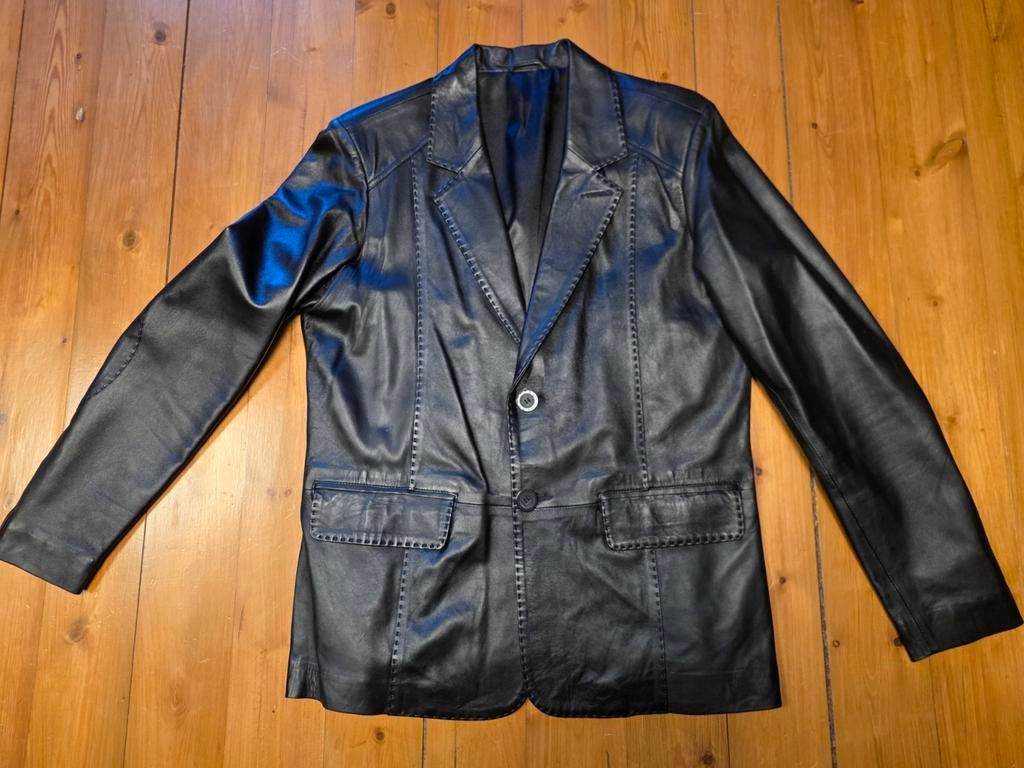 GIORGIO DI MARE Leren Colbert - Maat 52, Kleding | Heren, Maat 52/54 (L), GIORGIO DI MARE, Zwart, Ophalen of Verzenden