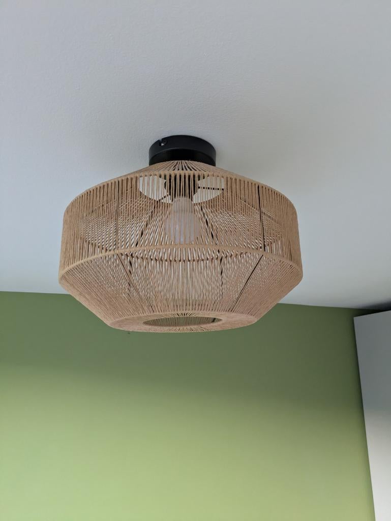 Plafondlamp gevlochten, Ophalen, Overige materialen, Zo goed als nieuw, Minder dan 50 cm