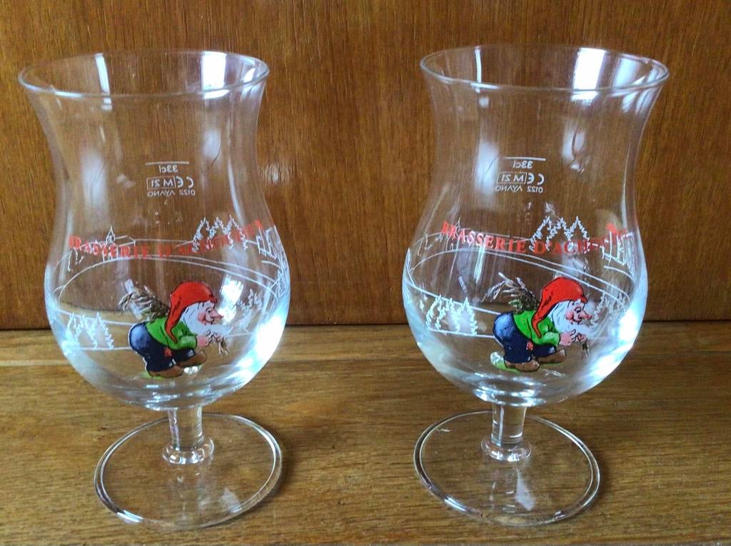 2 bierglazen van brasserie d’achouffe, Ophalen, Zo goed als nieuw, Glas of Glazen, Overige merken