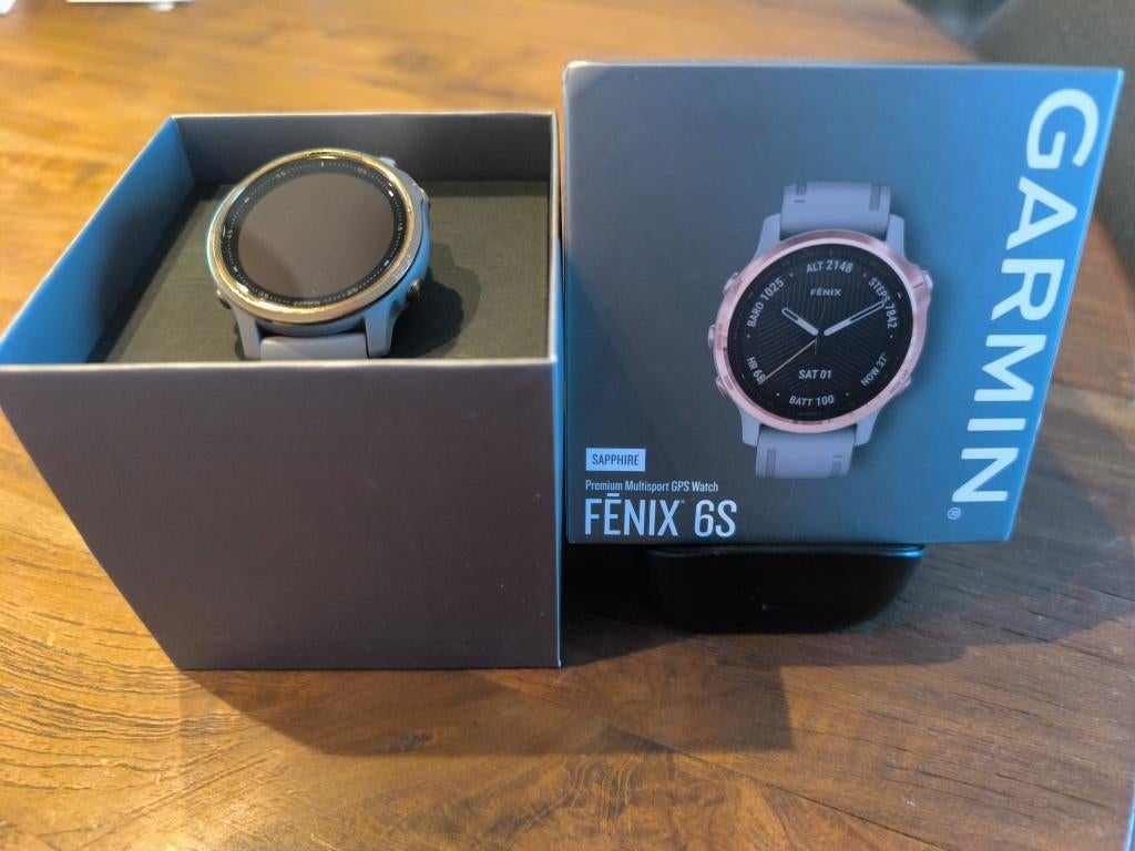 Garmin Fenix 6S Sapphire – Rose Gold – In doos – nette staat, GARMIN, Ophalen of Verzenden, Zo goed als nieuw, Waterdicht