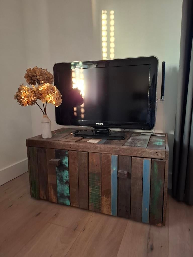 Sloophouten kast - TV meubel - dressoir, 100 tot 150 cm, Zo goed als nieuw, Minder dan 100 cm, 25 tot 50 cm