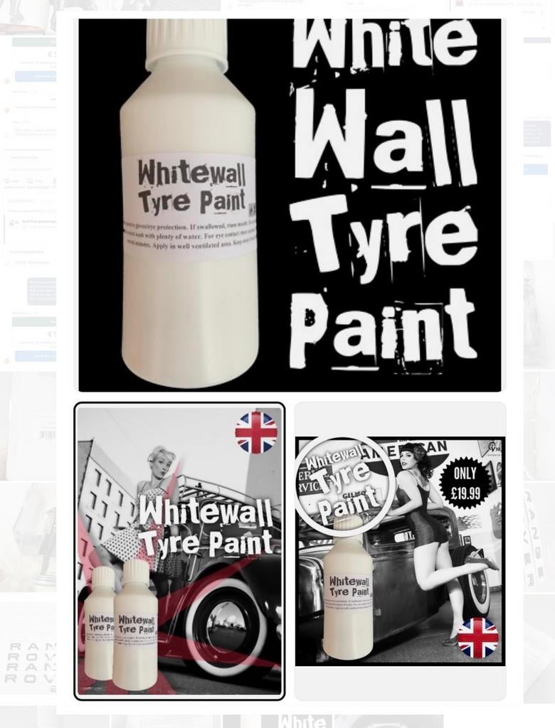 Whitewall Bandenverf 250ml Witte Banden Rand Tekst lak Verf, Ophalen of Verzenden, H, H, H