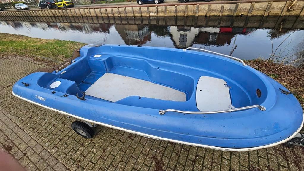 Jeanneau Rigiflex 370 + Damco Trailer + 5 pk 2 takt yamaha, Watersport en Boten, Ophalen, Overige materialen, Gebruikt, Tot 10 pk