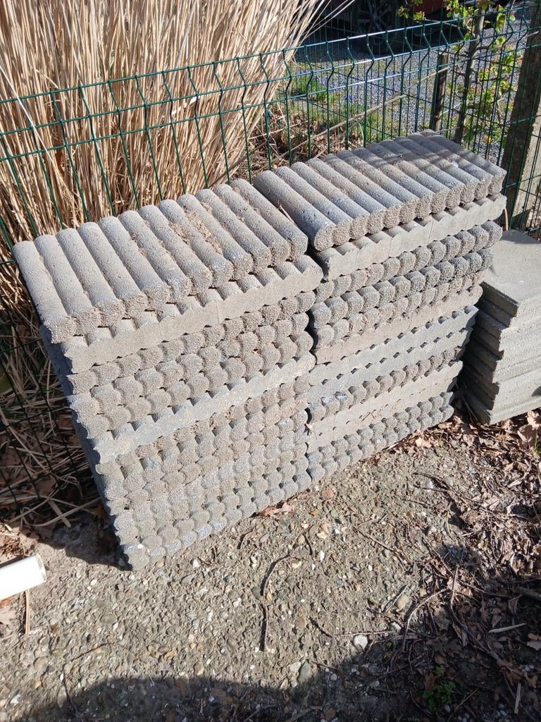 Pallisades 50x25 grijs, Tuin en Terras, Ophalen, Gebruikt